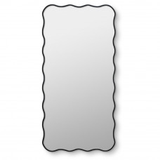 Зеркало в стиле модерн в чёрной волнистой раме Fancy L Black (Фэнси) Smal 60*120 см 